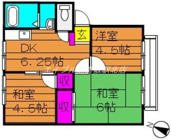 ガーデン三宅ハイツＡの物件間取画像